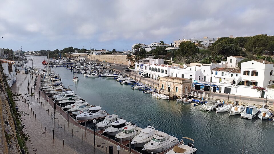 Boats moored in the harbor at Ciutadella de Menorca
