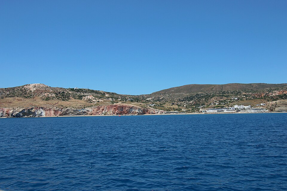 Paleochori Bay and its rocky shoreline on the Greek island of Milos