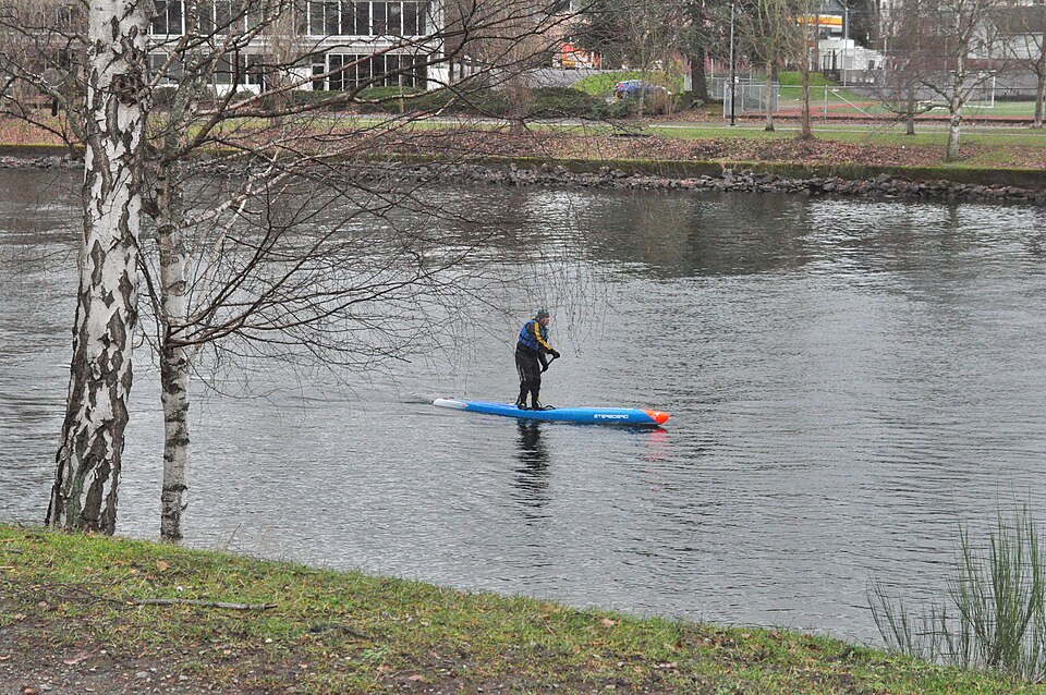 Paddleboarder on the Fremont Cut
