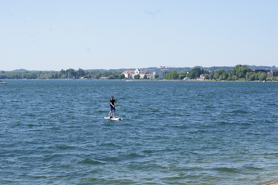 Paddleboarding on Lake Constance near Bregenz