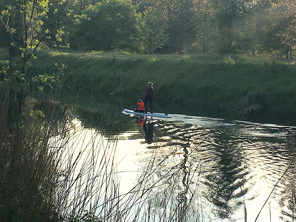 Paddleboarding on the Nidda in Frankfurt