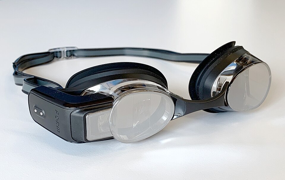 Archived photograph of FORM swimming goggles on a white surface; not the cited FINIS nose-bridge replacement set.