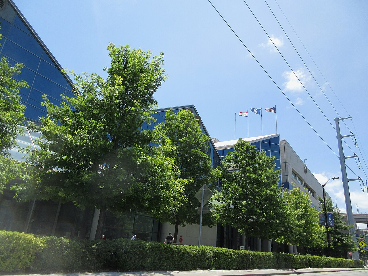 Convention Center Boulevard alongside the Morial Convention Center in New Orleans in June 2026